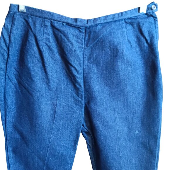 31x24 Vintage 1960's High-Waisted Denim Capri Jeans Pleated Glenbrooke Towncraft - Picture 2 of 9